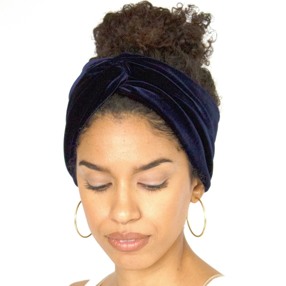 Stretch Velvet Headband Sapphire